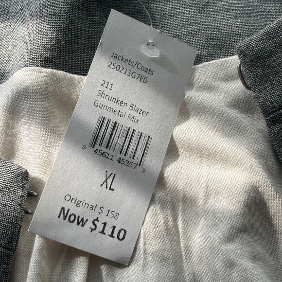 Cabi Shrunken Knit Moto Blazer Heather Grey Jacket 211 Size XL NWT - Picture 15 of 16